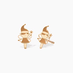 Fairy Stud Earrings Elf Jewelry Gift for Her Boho Fairy Earrings Charm Dainty Fairy Earrings Statement Fairy Studs Birthday Gift for Mom