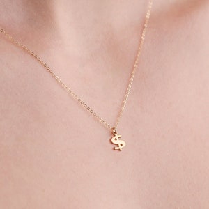 Dollar Sign Necklace Gold Money Charm Pendant Hip Hop Jewelry Birthday Gift For Her Dollar Sign Charm Graduation Gift Money Necklace Gift