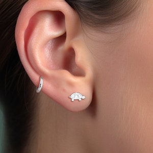 Dainty Tortoise Earrings, Dainty Earrings, Gold Earrings, Handmade Jewelry, Simple Gold Earring, Earrings, Tiny Turtle Earrings