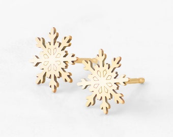 Snowflake Stud Earrings • Snowflake Earrings • Snowflake Jewelry • Gold, Rose Gold, Silver Bee Earrings • Stud Earrings • Gift for Her