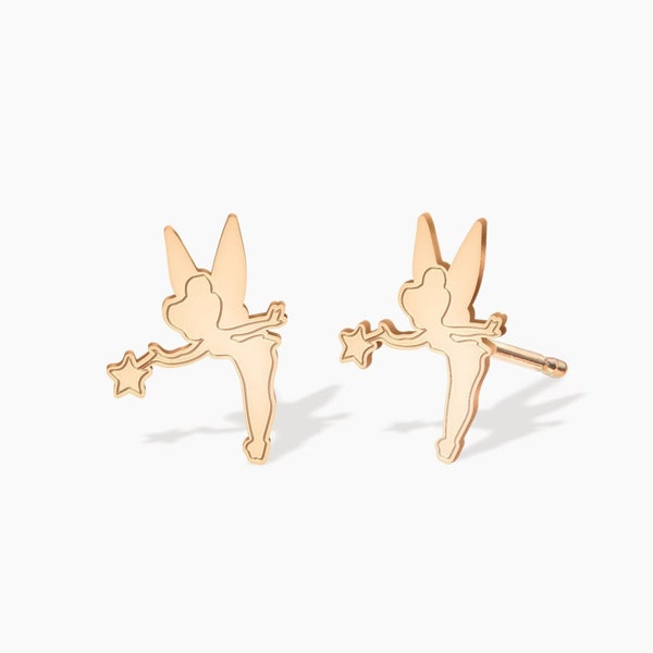 Fairy Earrings, Dainty Magical Earrings, Gold, Silver, Rose Gold Earrings, Handmade Jewelry, Fairy Jewelry, Tinkerbell Earrings,Gift for Her