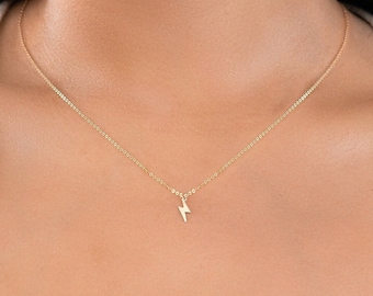 Lightning Bolt Necklace Gold Lightning Pendant Gift for Her Thunderbolt Charm Birthday Necklace Thunder Necklace for Bridesmaid Gift
