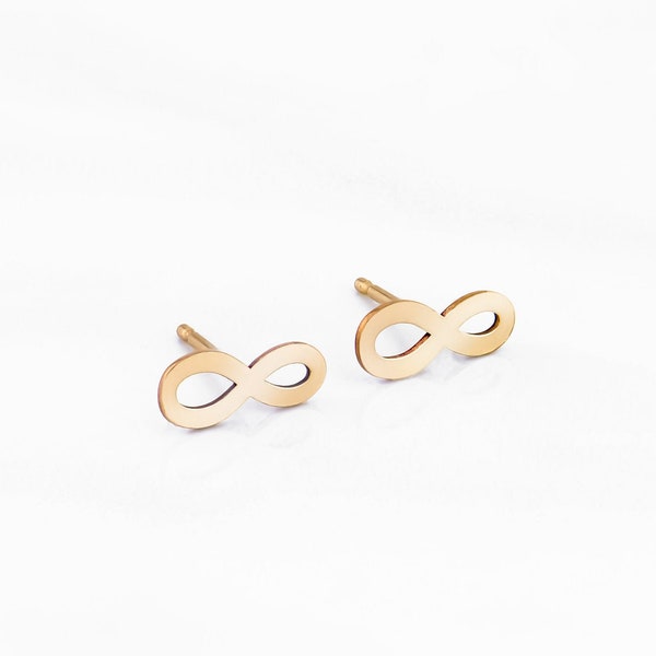 Infinity Stud Earrings • Infinity Earrings • Infinity Symbol Jewelry • Gold, Rose Gold, Silver Bee Earrings • Stud Earrings • Gift for Her