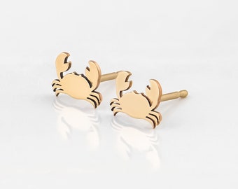 Crab Stud Earrings • Crab Earrings • Crab Jewelry • Gold, Rose Gold, Silver Earrings • Stud Earrings • Birthday Gift • Cute Earrings