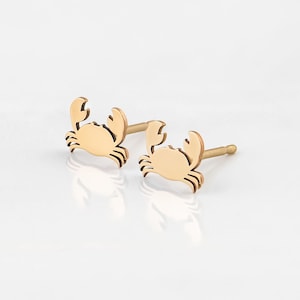 Crab Stud Earrings • Crab Earrings • Crab Jewelry • Gold, Rose Gold, Silver Earrings • Stud Earrings • Birthday Gift • Cute Earrings