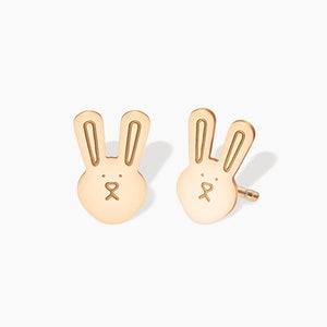 Bunny Earrings Cute Hoop Earrings Bunny Rabbit Charm Animal Jewelry Easter Earrings Gift for Her Rabbit Earrings Bunny Jewelry Easter Gift