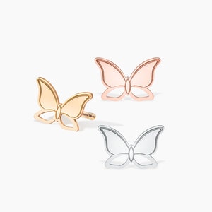 Butterfly Stud Earrings Minimalist Cute Simple Earrings Fun Handmade Jewelry Dainty Butterfly Studs Handmade Gift
