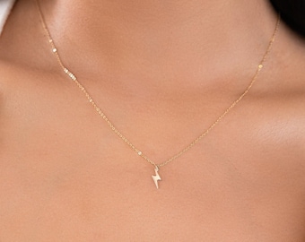 Dainty Lightning Bolt Necklace Handmade Gold Filled Jewelry Gift for Her Handmade Jewelry Unique Jewelry for her