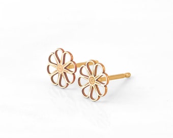 Flower Stud Earrings • Flower Earrings • Flower Jewelry • Gold, Rose Gold, Silver Earrings • Stud Earring • Gift for Her • Cute Earrings