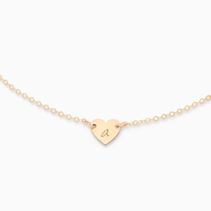 Heart Necklace Gold Heart Pendant Gift for Her Tiny Necklace Love Charm Birthday Gift Bridesmaids Gift Tiny Heart Necklace Anniversary Gift
