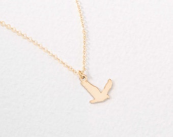 Hawk Necklace, Delicate Bird Necklace, Gift Necklace, Tiny Bird Necklace, Dainty Necklace, Bird Charm Necklace, Tiny Necklace