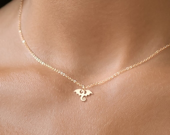 Gold Dragon Necklace Fantasy Pendant Gothic Jewelry Birthday Gift For Her Chinese Dragon Necklace Year of the Dragon Charm Medieval Gifts