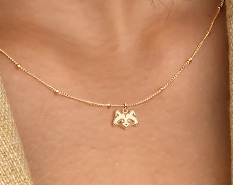 Raccoon Necklace Dainty Necklace Raccoon Pendant Beady Chain Necklace Raccoon Charm Cute Raccoon Animal Jewelry Trash Panda Gift for Her