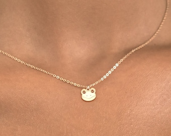 Frog Necklace Gold Animal Jewelry Gift For Her Birthday Gift For Mum Toad Jewelry Cute Frog Charm Necklace Frog Lover Gift