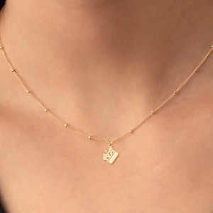 Collar con dije de herramientas mecánicas y cadena de cuentas: plata de ley, chapado en oro, oro macizo de 14 quilates, joyería artesanal hecha a mano. Regalo ideal.