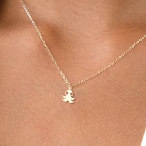 Gold Octopus Pendant Necklace Gift for Her Ocean Jewelry Beach Necklace Sea Creature Charm Nautical Necklace Animal Jewelry Birthday Gift