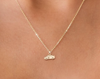 Polizeiauto Anhänger: Sterling Silber, Gold Fill, 14K Solid Gold Handmade Zierliche Anhänger Schmuck