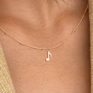 Music Note Necklace Beady Chain Gift for Her Music Teacher Gift Treble Clef Pendant Music Jewelry Music Note Jewelry Piano Teacher Gift