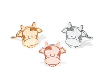 Pendientes de vaca Pendientes de vaca dorados Joyas occidentales Regalo Pendientes de animales Regalo para ella Pendientes de vaca de las Tierras Altas Regalo de cumpleaños Joyas de vaquera Estampado de vaca
