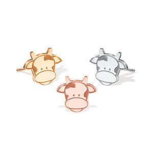Pendientes de vaca Pendientes de vaca dorados Joyas occidentales Regalo Pendientes de animales Regalo para ella Pendientes de vaca de las Tierras Altas Regalo de cumpleaños Joyas de vaquera Estampado de vaca