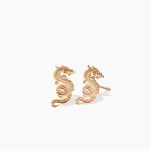 Dragon Earrings Gold Dragon Stud Earrings Gift for Her Dragon Jewelry Charm Christmas Gift Dragon Earrings Year of the Dragon Birthday Gift