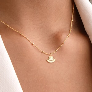 Cowboy Hat Charm Necklace Beady Chain Western Pendant Wild West Cowboy Necklace Cowgirl Tiny Charm Necklace Personalized Gift for Her