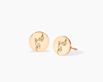 Phoenix Bird Earrings Gold Studs Gift for Her Firebird Jewelry Boho Style Phoenix Rising Animal Earrings Bird Jewelry Gold Phoenix Earrings
