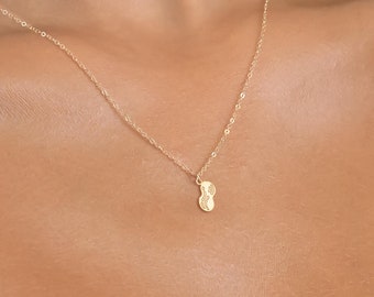 Peanut Necklace Gold Jewelry Gift for Her Peanut Pendant Charm Nut Necklace Little Peanut New Baby Charm Birthday Gifts for Mom