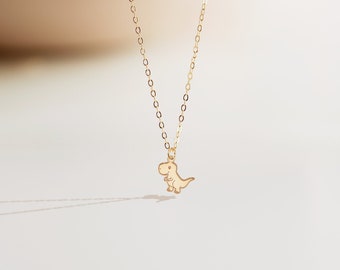 Dinosaur Necklace T-Rex Pendant Jewelry Gift for Her Dino Charm Necklace Mini Dinosaur Lover Necklace Fun Prehistoric Gift