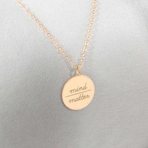 Gold Disc Pendant Personalized Jewelry Initial Charm Name Necklace Birthday Gift For Her Letter Necklace Bridesmaid Gift Gift For Mom