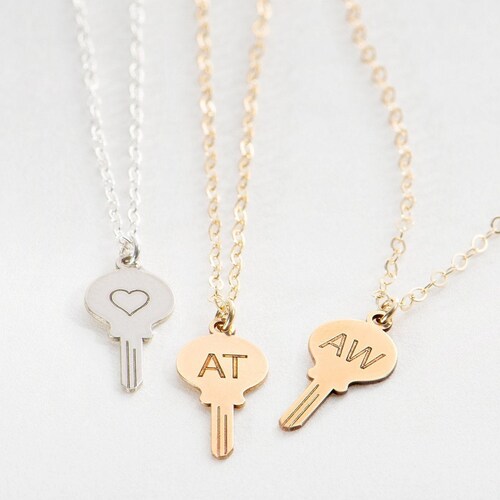 Mini Key Pendant Necklace Personalized 