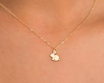 Dainty Bunny Necklace, Whimsical Bunny Gift, Fun Jewelry Gift, Birthday Gift, Rabbit Necklace, Cute Jewelry, Animal Necklace,Easter Necklace