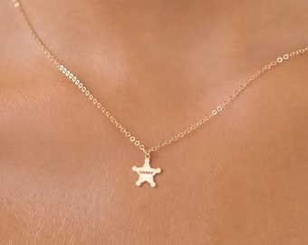 Sheriff Star Necklace, Western Jewelry, Cowboy Jewelry, Birthday Gift, Cowgirl Necklace, Cute Jewelry, Western Necklace, Star Necklace