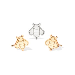 Slim Bee Earrings, Dainty Honey Bee Earrings, Gold Earrings, Handmade Jewelry, Simple Gold Earring, Nature Earrings, Sterling Silver Bees