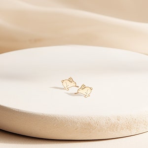 Running Bunny Earrings Animal Jewelry Gift for Her Cute Easter Earrings for Bunny Lovers Dainty Rabbit Studs Playful Charm Earrings