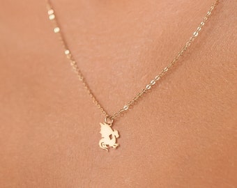 Gold Dragon Jewelry Dragon Charm Fantasy Necklace Gift For Her Mythical Creature Dragon Pendant Birthday Gift Dragon Lover Jewelry
