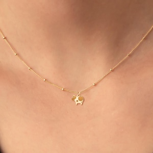 Cow Necklace Custom Necklace Beady Chain Necklace Cow Pendant Animal Necklace Cow Charm Highland Cow Lover Gift  Dainty Cow Necklace