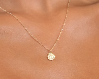 Collar de girasol, regalo floral caprichoso, regalo de joyería divertido, regalo de cumpleaños, collar de flores, joyería linda, collar de flores delicado