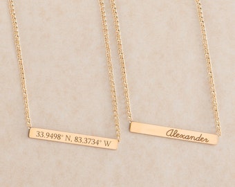 Skinny Mini Bar Necklace, Gold Weld Bar Necklace, Personalized Bar Necklace GOLD or SILVER, Customized Jewelry, Basic Jewelry, Name bar