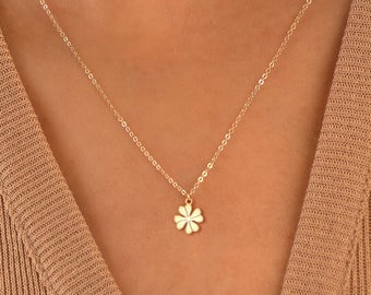 Klee Halskette Gold Vier Blatt Shamrock Hochzeit Geschenk für sie Charm Halskette Glück Klee Schmuck Shamrock Halskette Geschenk für Mama