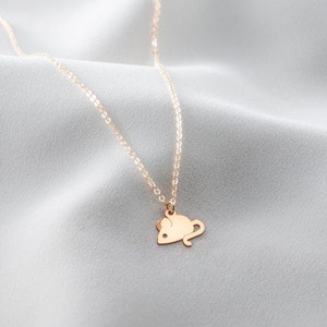 Mouse Necklace Gold Mouse Pendant Charm Gift for Her Animal Jewelry Cute Necklace Mouse Gift Christmas Gift Rat Necklace Gift for Daughter