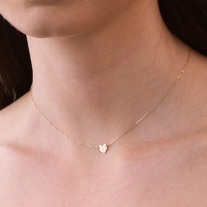 Heart Necklace Gold Pendant Wedding Gift For Her Charm Jewelry Personalized Necklace Heart Charm Love Jewelry Best Friend Gift for Mom