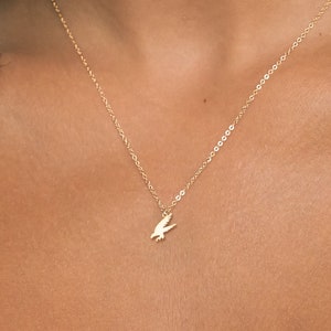 Gold Bird Necklace Eagle Pendant Patriotic Jewelry Birthday Gift For Her American Eagle Charm Hawk Necklace Gold Eagle Jewelry Hawk Charm