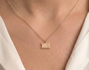 Filmstrip Camera Charm Necklace: Sterling Silver, Gold Filled, 14K Solid Gold Handmade Photography Charm Jewelry Gift
