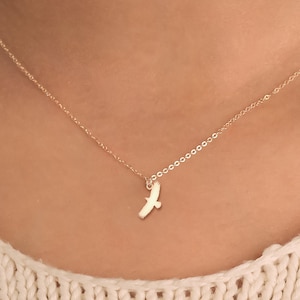 Flying Eagle Necklace Gold Pendant Patriotic Jewelry Birthday Gift For Her American Eagle Charm Hawk Charm Gold Bird Necklace Eagle Necklace