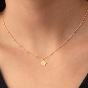 Orchid Necklace Beady Chain Flower Pendant Charm Gift for Her Nature Jewelry Floral Necklace Bridesmaid Gift Orchid Flower Gift for Mom
