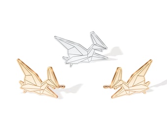 Origami Pterodactyl Earring, Dino Earring, Dainty Earring,Dinosaur Earrings Silver, Handmade Jewelry, Simple Gold Earring,Dinosaur Earring