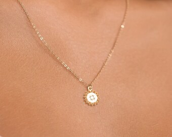 Collar de girasol, regalo floral caprichoso, regalo de joyería divertido, regalo de cumpleaños, collar de flores, joyería linda, collar de flores delicado