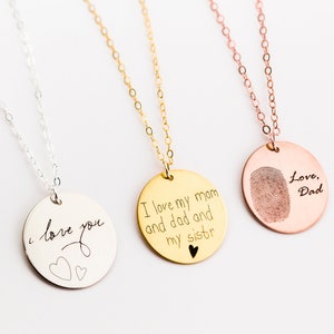 Memorial Necklace, Handwritten Necklace, Personalized Jewelry, Handwriting Jewelry, Custom Necklace, Jewelry For Her