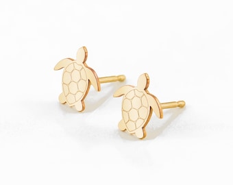 Sea Turtle Stud Earrings • Turtle Earrings • Turtle Jewelry • Gold, Rose Gold, Silver Earrings • Stud Earring • Gift for Her • Cute Earrings